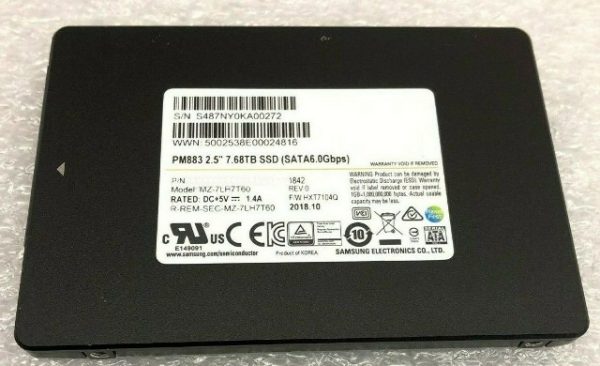 Samsung MZ-7LH7T60 PM883 7.68TB 2.5inch Sata 6Gbps Internal Ssd