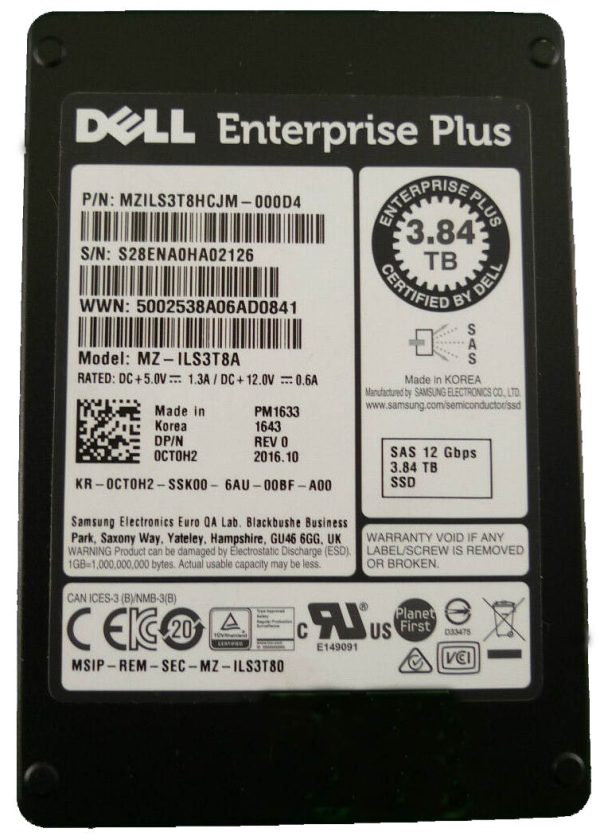 Samsung MZ-ILS3T8A 3.84TB SAS 12Gbps MLC 2.5inch SSD