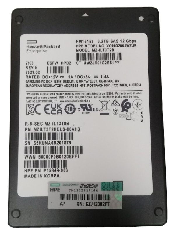 Samsung PM1645a MZ-ILT3T2B - SSD - 3.2 TB - SAS 12Gb/s - HPE OEM Brand New