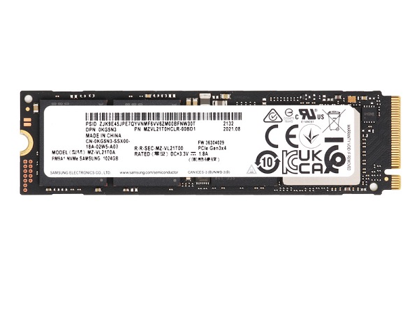 Samsung PM9A1 MZ-VL21T0A - SSD - 1 TB - PCIe 4.0 X4 (NVMe) - DELL OEM Refurbished