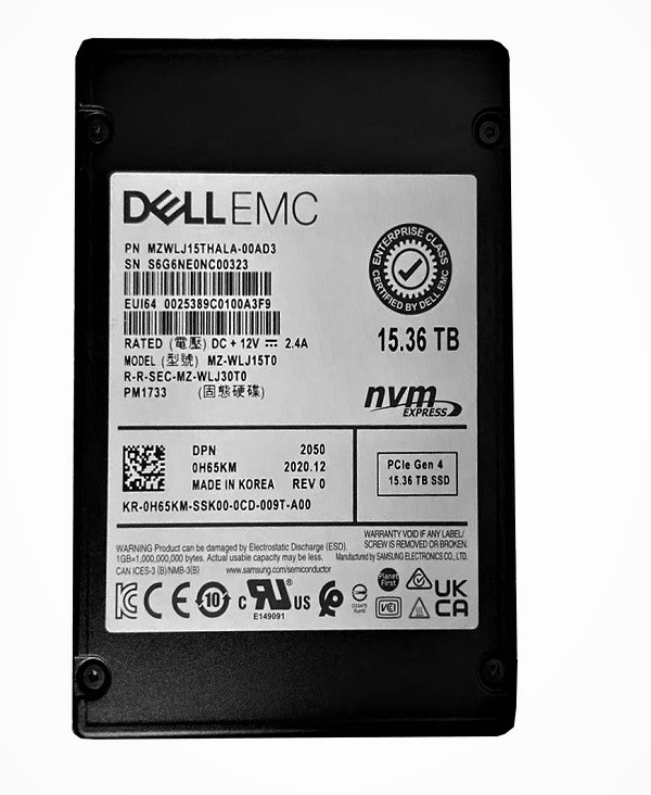 Samsung PM1733 MZ-WLJ15T0 - SSD - 15.36 TB - PCIe 4.0 x4 (NVMe) - DELL OEM Refurbished