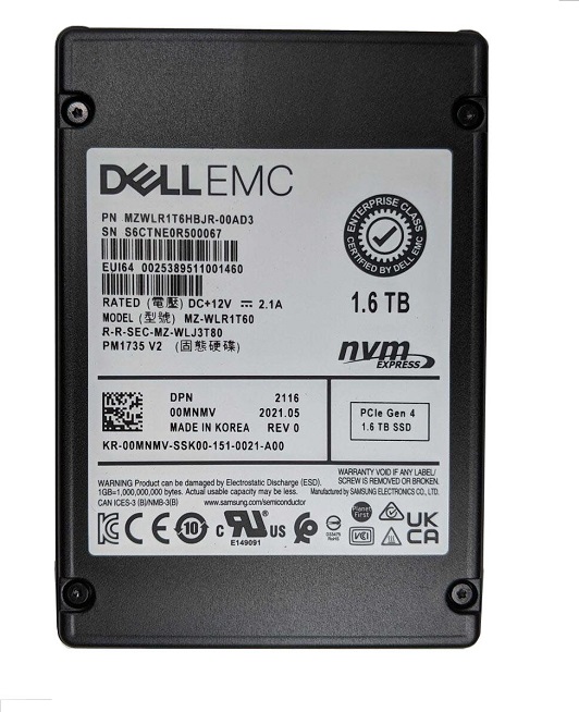 Samsung PM1735 MZ-WLR1T60 - SSD - 1.6 TB - PCIe 4.0 x8 (NVMe) - DELL OEM Refurbished