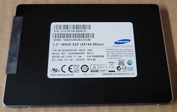 Samsung MZ7WD480HCGM-00003 SM843T 480GB SATA 6Gbps 7MM 2.5inch SSD