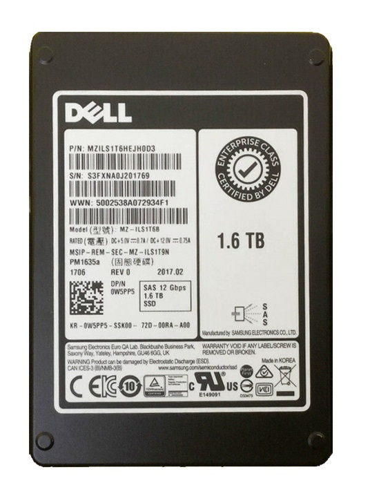 Samsung MZILS1T6HEJH0D3 1.6Tb Sas 12Gbps 2.5inch Ssd Dell Oem