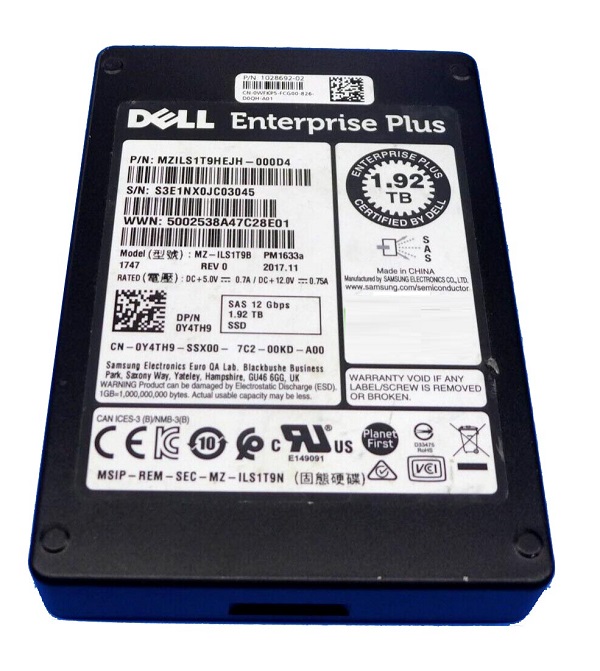 Samsung PM1633a MZILS1T9HEJH-000D4 - SSD - 1.92 TB - SAS 12Gb/s - Dell OEM Refurbished