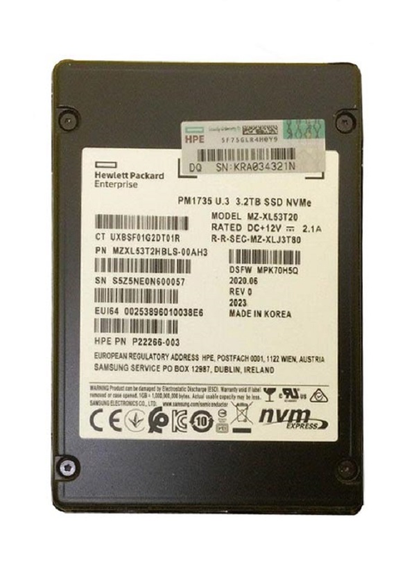 Samsung PM1735 MZXL53T2HBLS-00AH3 Mixed Use - SSD - 3.2 TB - PCIe 3.0 X8 (NVMe) - HPE OEM Refurbished