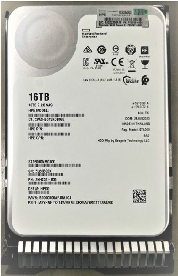 HPE P25247-001 16 TB Hard Drive - 3.5 in. Internal - SAS New F/s