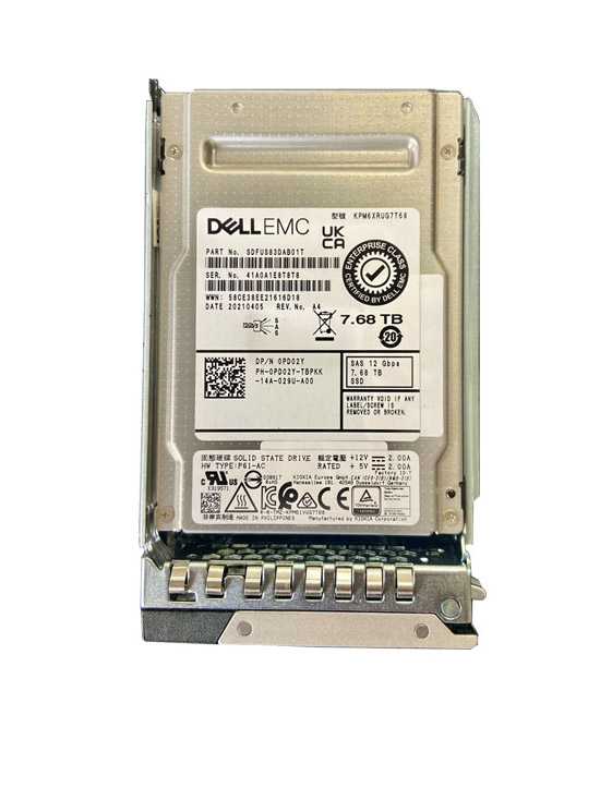 Dell PD02Y 7.68TB SAS-12Gbps 2.5-Inch Read Intensive 1Dwpd Hot Plug SSD