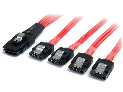 StarTech SAS8087S4100 SFF-8087 to 4x Latching SATA - SAS Cables