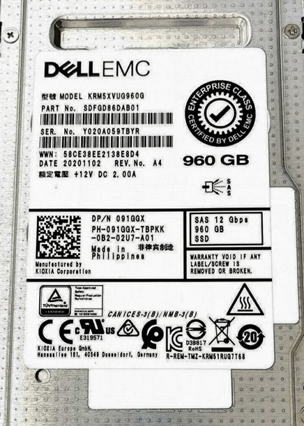 TOSHIBA SDFGD86DAB01 960GB SAS 12Gb/s 2.5inch Internal SSD Brand New Dell OEM