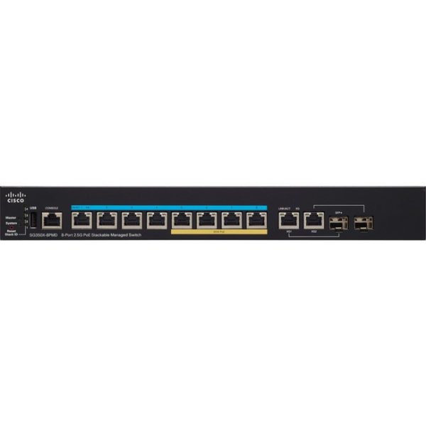 Cisco SG350X-8PMD-K9 8-Port 2.5G PoE Stackable Managed Switch