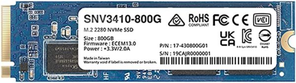 Synology SNV3410-800G 800Gb M.2 2280 PCI EXPRESS 3.0 X4 NVME SSD