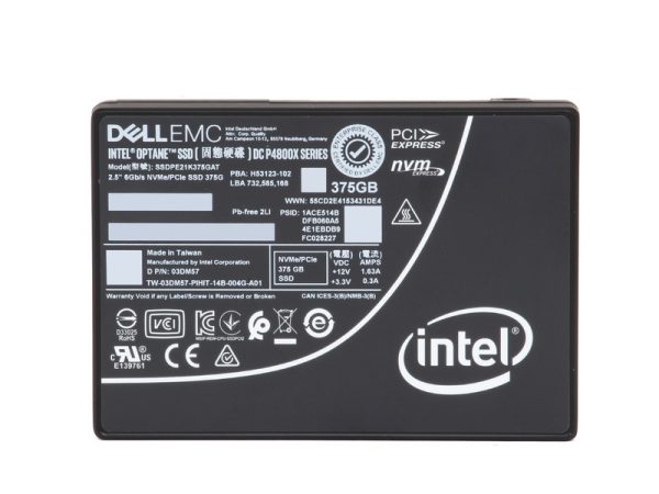 Intel Optane DC P4800X SSDPE21K375GAT - SSD - 375 GB - PCIe 3.0 X4 (NVMe) - DELL OEM Refurbished