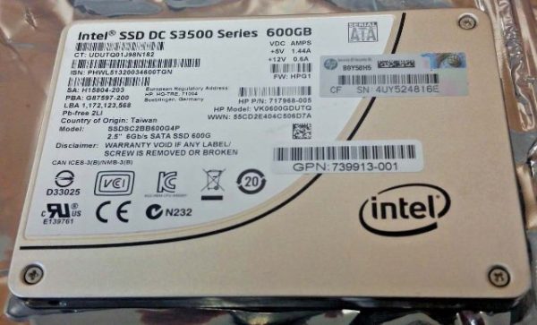 Intel SSDSC2BB600G4P 600gb SATA 6Gbps 2.5inch MLC Solid State Drive