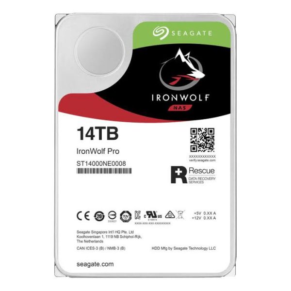 Seagate Ironwolf Pro ST14000NE0008 14TB 7.2K RPM SATA-6Gbps 3.5inch HDD