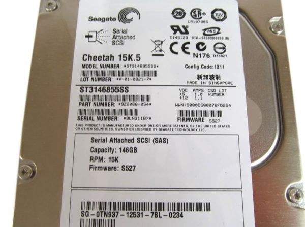 Seagate Cheetah 15K.5 ST3146855SS 146GB 15000RPM SAS 3Gb/s 3.5" HDD