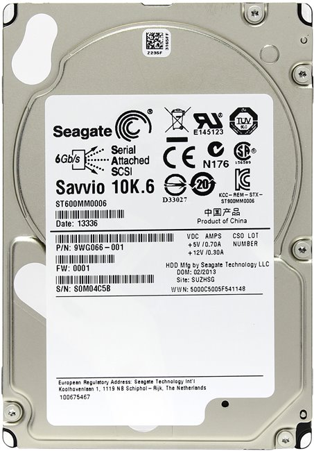 Seagate Savvio ST600MM0006 600GB 10K RPM SAS 6Gbps 2.5inch Ref HDD