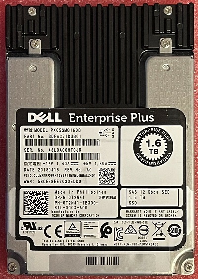 Dell T2N41 1.6TB SED Enterprise Plus Compellent SAS-12Gbps 2.5in Solid State Drive