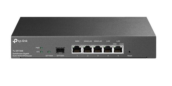 TP-Link TL-ER7206 SafeStream Gigabit Multi-WAN VPN Router 6 Ports 1 Gigabit Ethernet