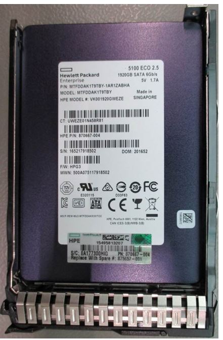 HPE VK001920GWEZE Read Intensive - SSD - 1.9 2TB - SATA 6Gb/s Refurbished