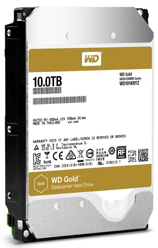 WD Gold WD101KRYZ 10TB 7.2K SATA 6Gb/s 3.5inch Data Center Hard Drive