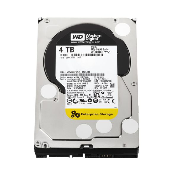 WD RE WD4000FYYZ 4 TB 7,200 rpm SATA 6Gb/s 64MB 3.5" Internal HDD