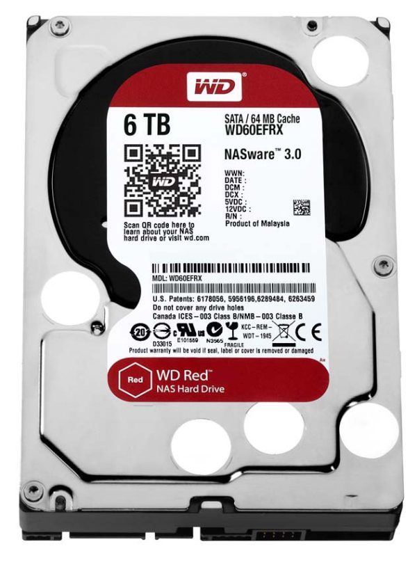 WD RED WD60EFRX 6TB SATA 6Gb/s 64MB Cache 3.5inch NAS Hard Drive