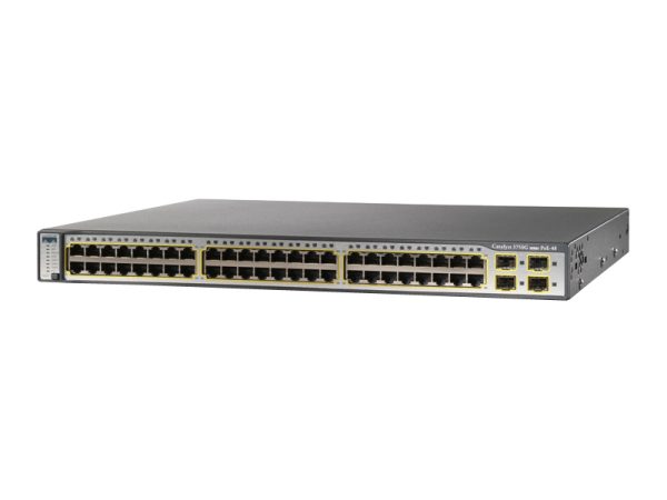 Cisco WS-C3750G-48PS-S CAT3750G 48-10/100/1000 PoE 4-SFP IP Base