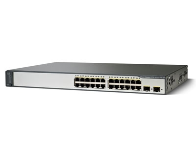 Cisco WS-C3750V2-24PS-S Catalyst 3750V2 24 10/100 PoE + 2 SFP SMI